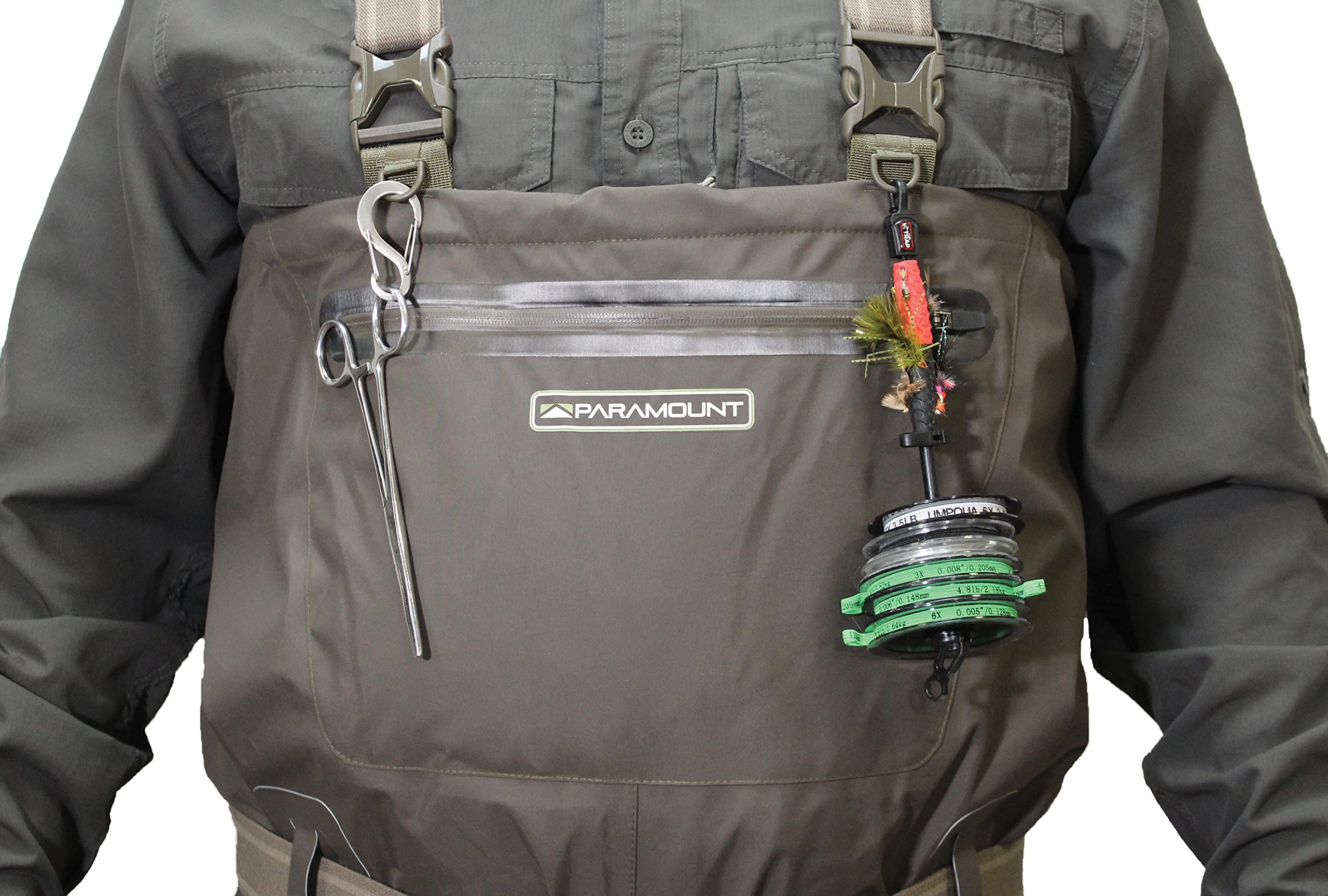 Paramount Outdoors Stonefly youth wader breathable nylon fabric enhances comfort on long river days.
