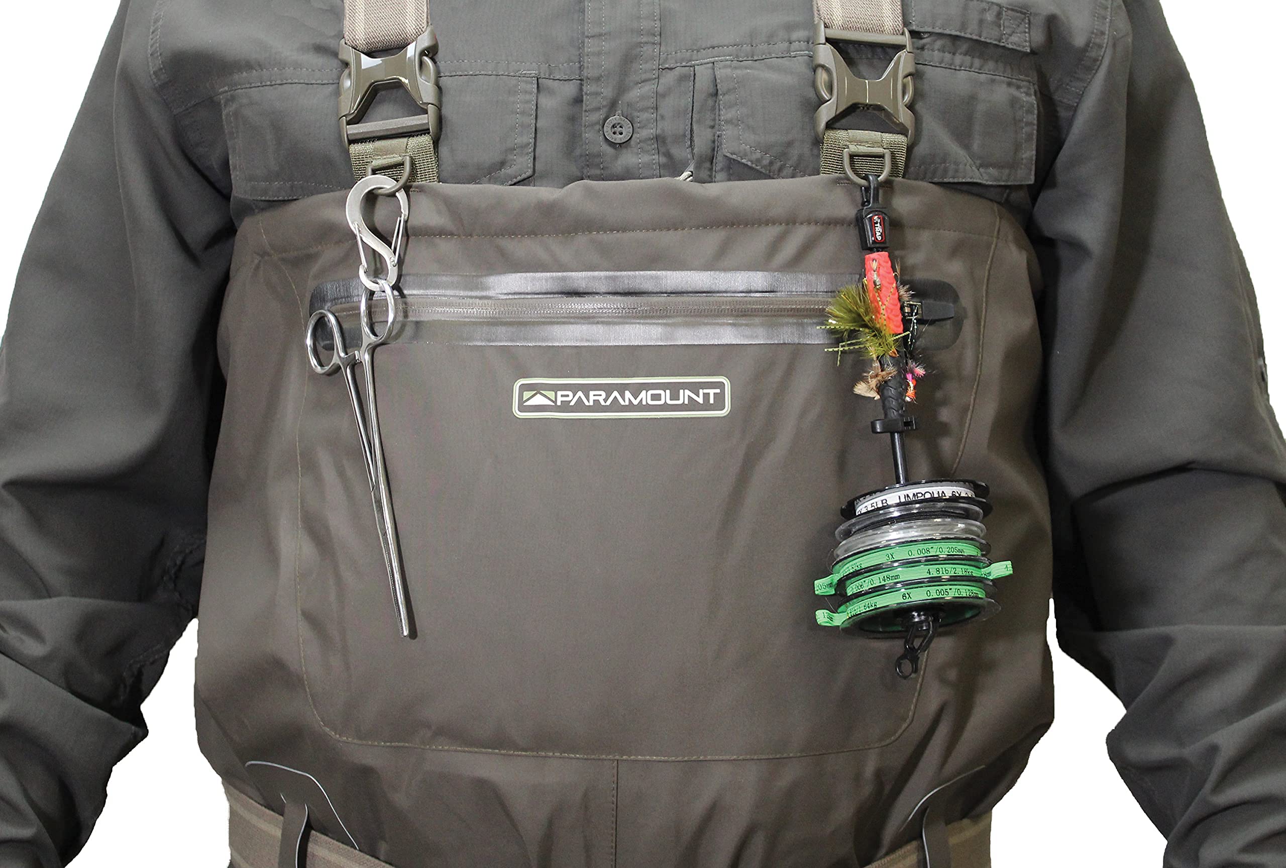 Paramount Outdoors Stonefly Youth Wader warranty card indicates quality assurance.