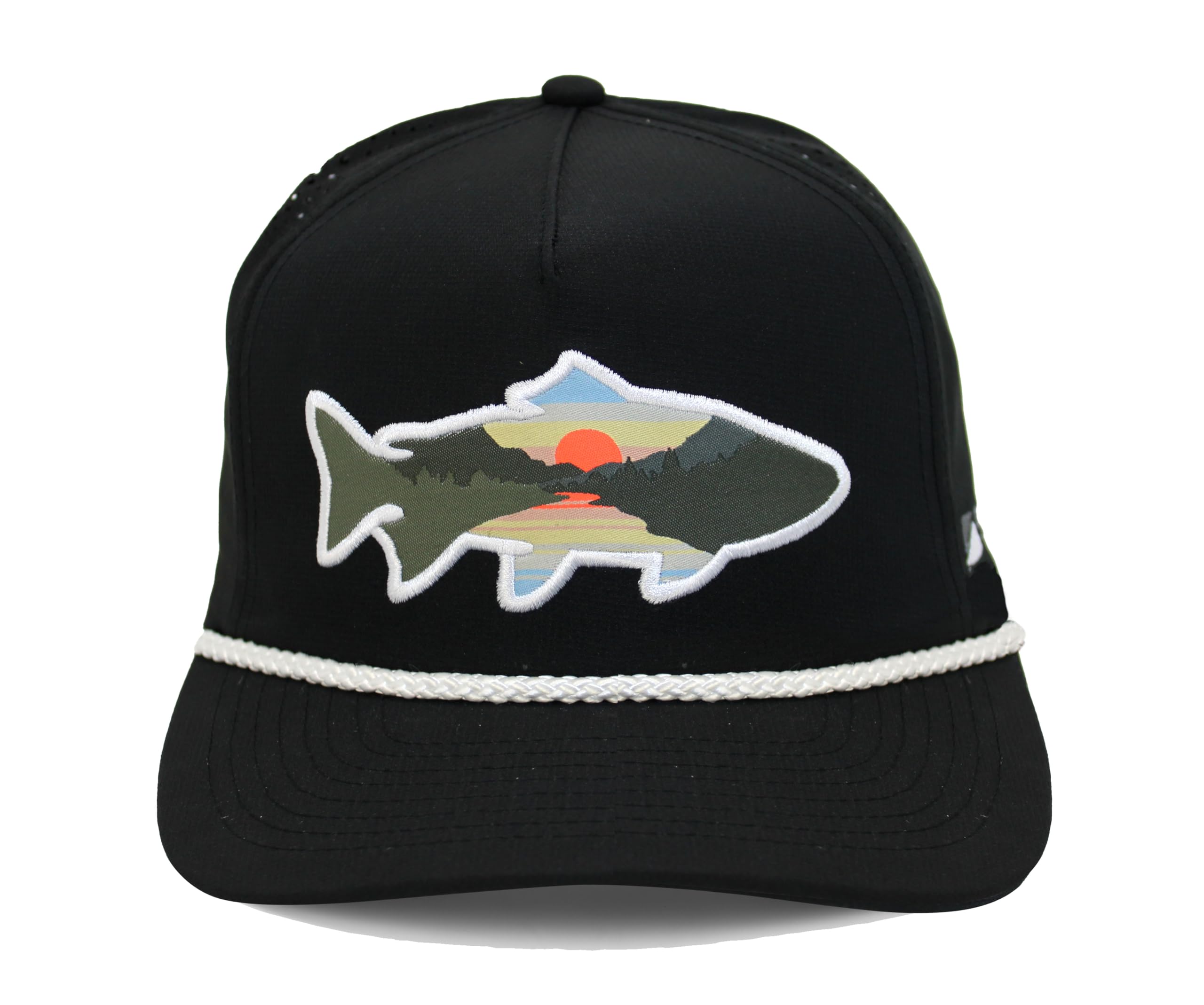 Paramount Outdoors Sunset Fish silhouette hat with trout design for rugged outdoor days.