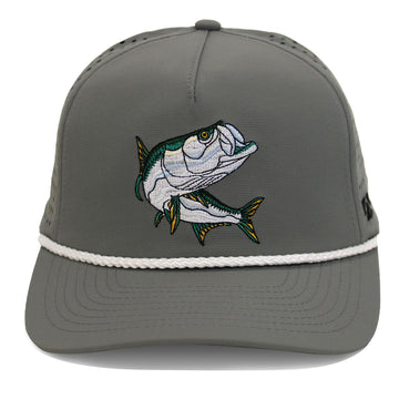 Paramount Outdoors Tarpon cap front view with structured panels, ideal for casting on the deck.