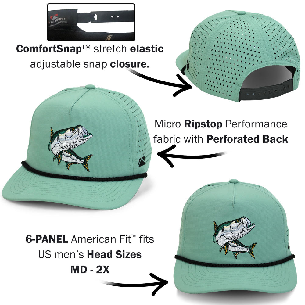 Paramount Outdoors Tarpon cap stretch snapback offers comfortable, adjustable fit