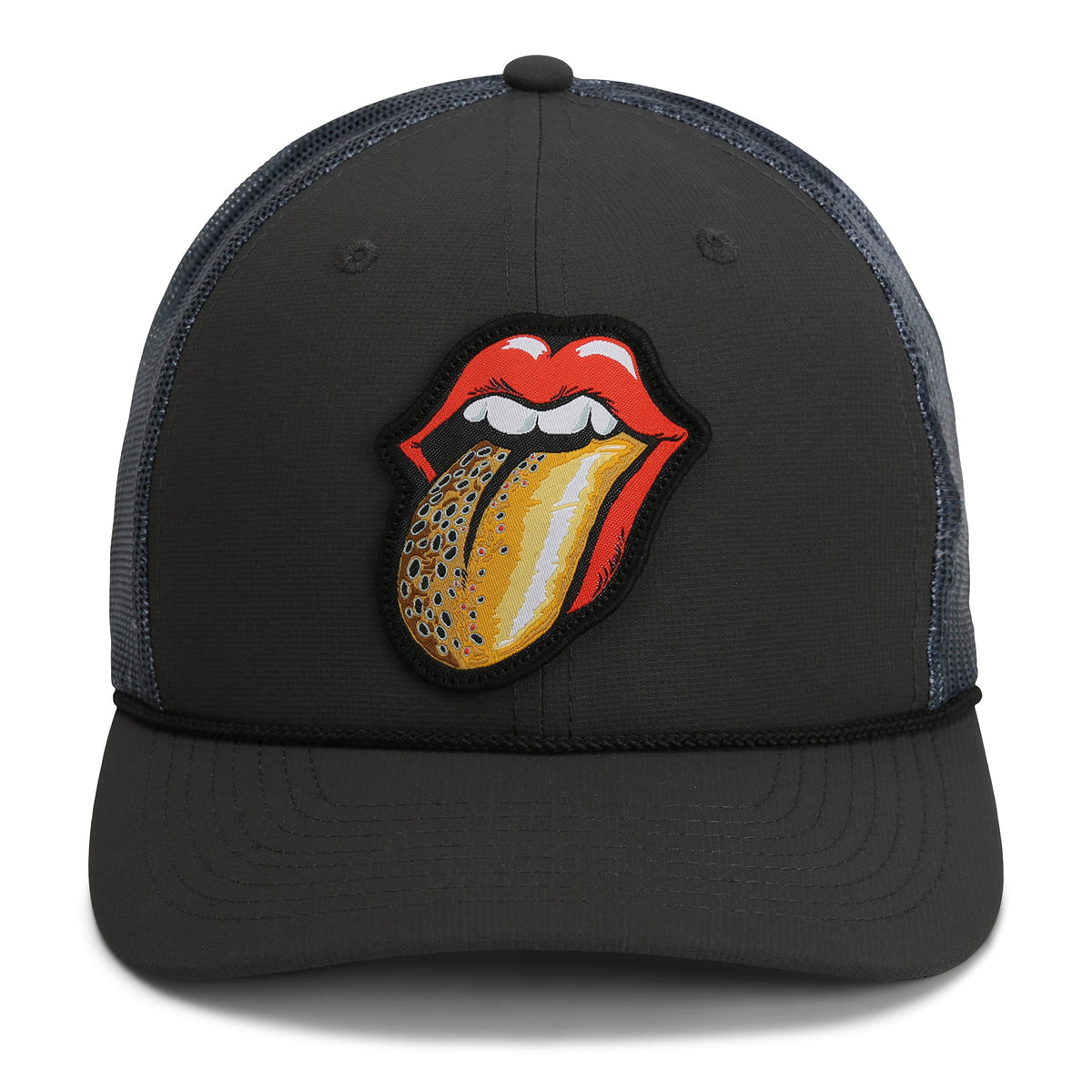 Paramount Outdoors Trout Tongue Cap front view, durable breathable cap for fishing.