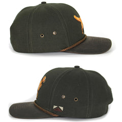 Paramount Outdoors wax cloth visor detail highlights durable visor for all-day sun protection.