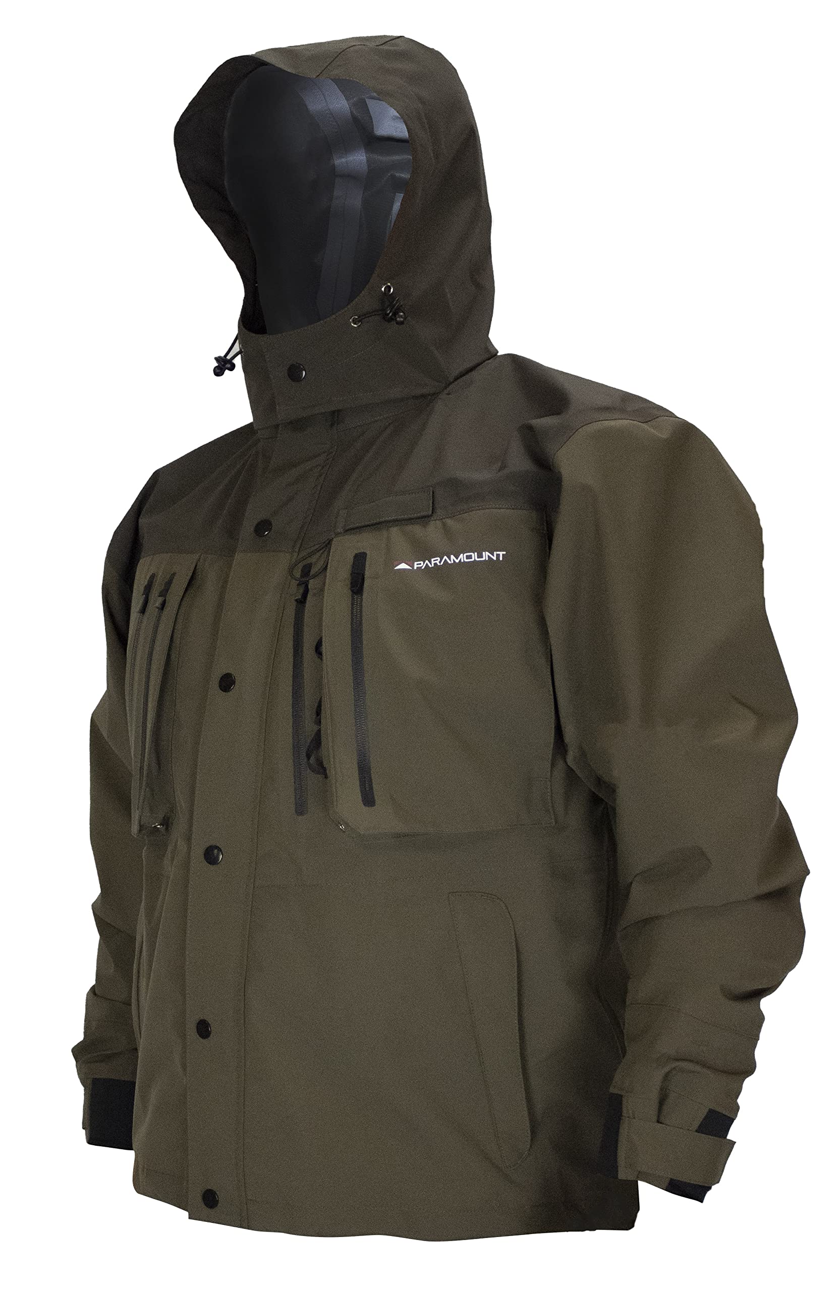 Paramount Outdoors Whetstone jacket-floating-hood enables full casting range on the water.