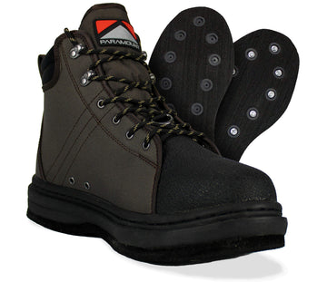 Paramount Outdoors Stonefly felt sole wading shoe side view showing traction benefits for moving water