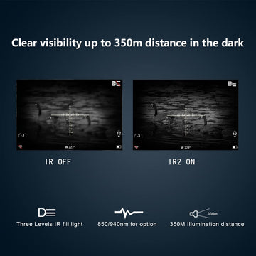 PARD Night Vision Scope 850nm IR illuminator enables longer-range observation.