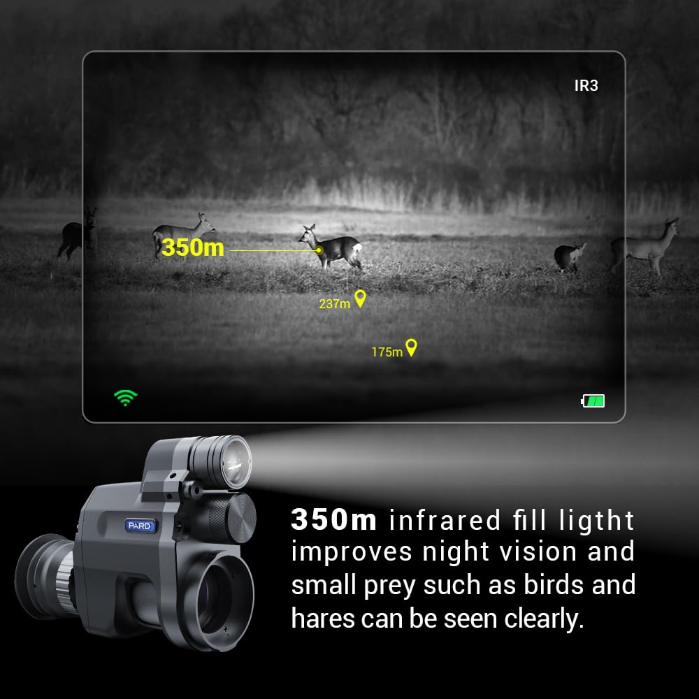 Pard NV007V2 records photos and full HD video for outdoor documentation.