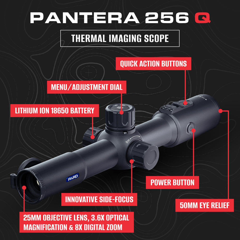 Pard Pantera 256 Q side profile shows lightweight aluminum housing for easy carry.