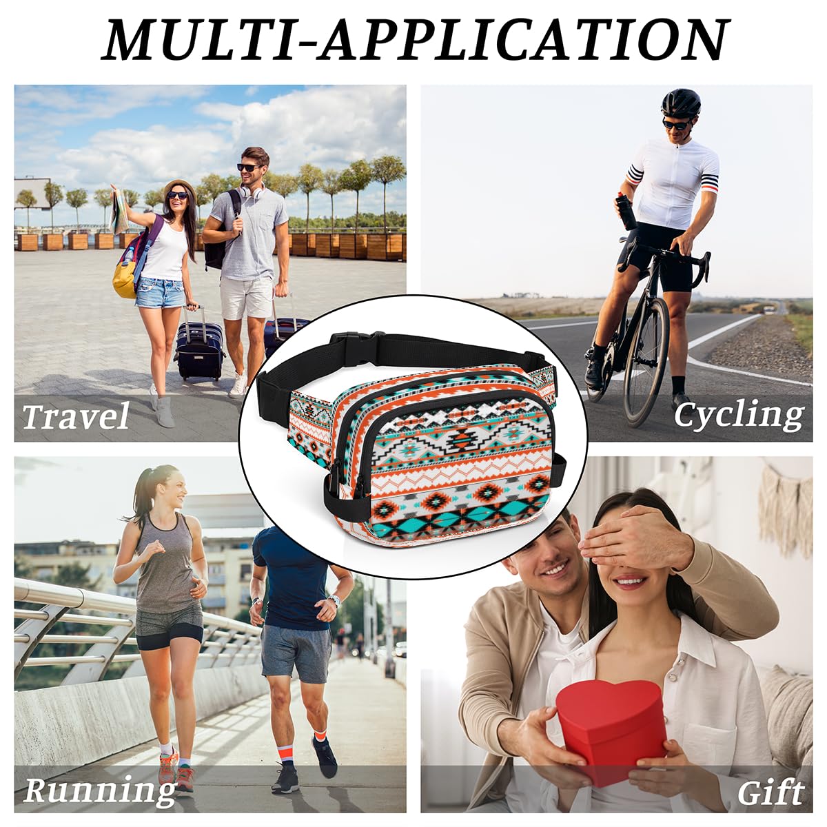 Pardick Aztec Fanny Pack lightweight design stays comfortable all day.