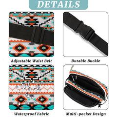 Pardick Aztec Fanny Pack three-zip design keeps items organized.