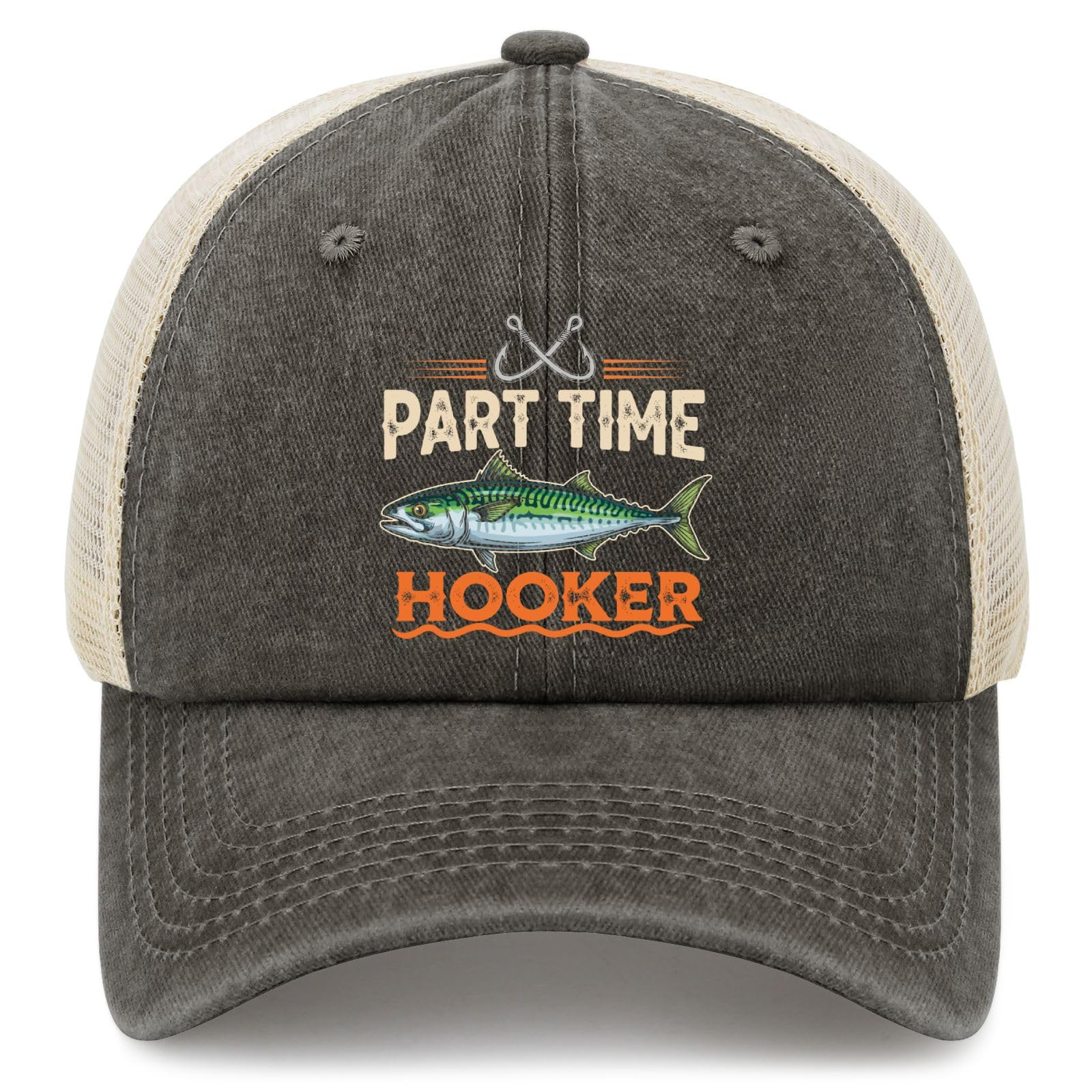 Part Time Hooker fishing hat with mesh back for breathable all-day comfort.