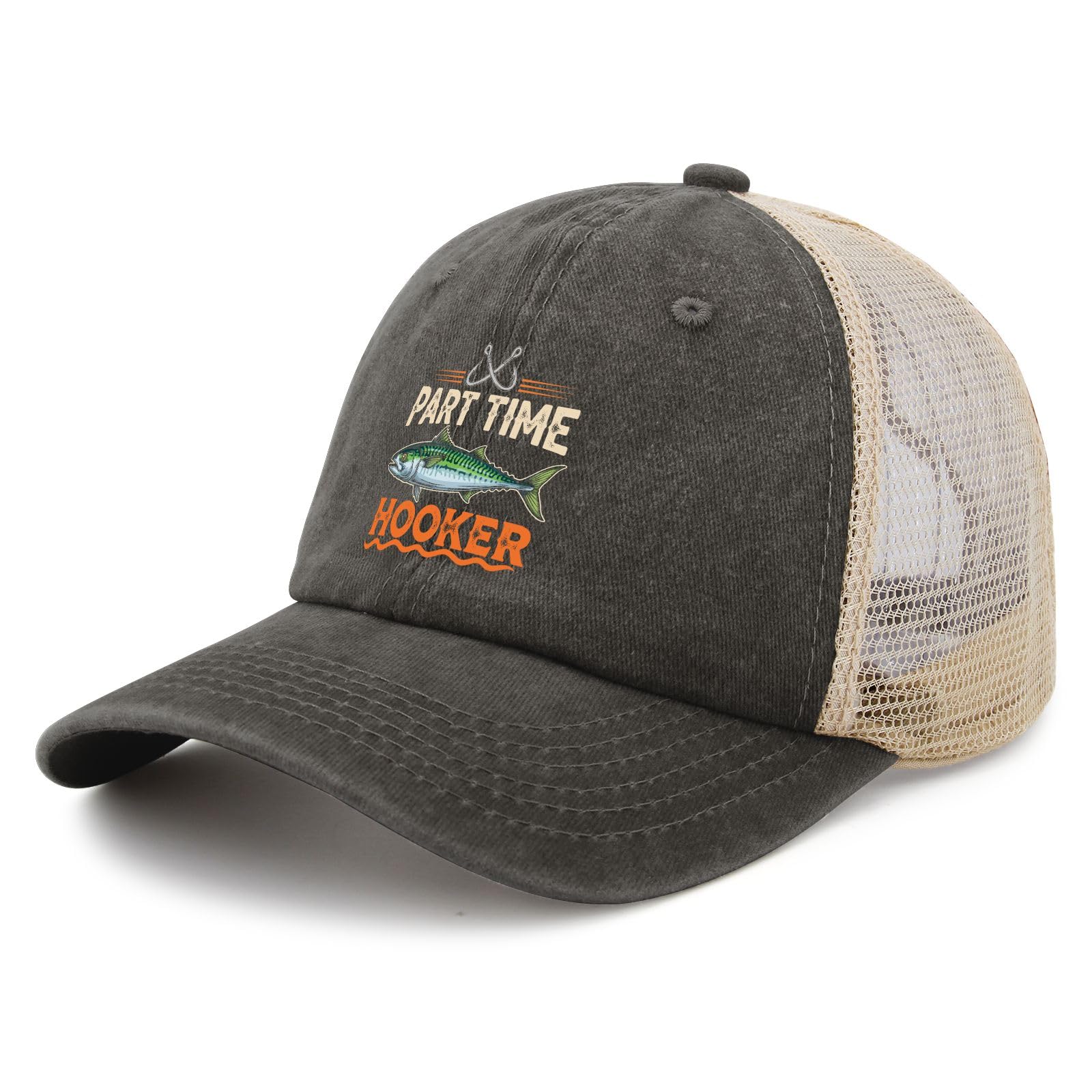 Part Time Hooker fishing hat with washed-front for casual, durable wear.