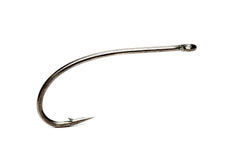 Partridge Predator CS54 hook with saltwater shrimp imitation, ideal for short streamer patterns.