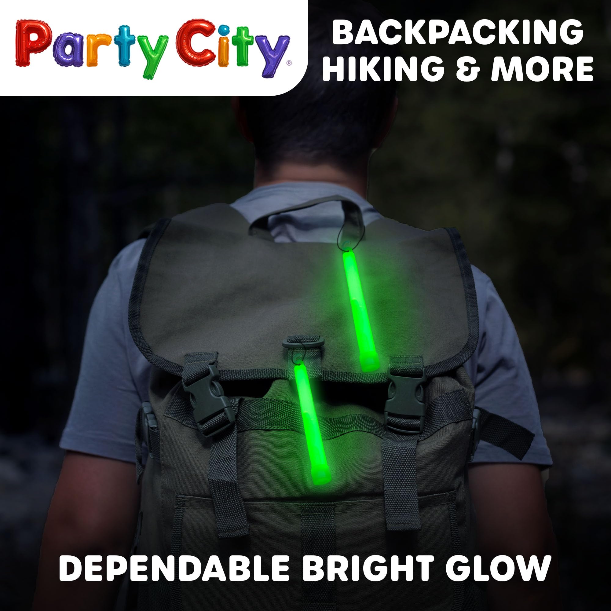 Party City glow sticks brighten festivals and birthday parties with neon light.