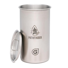Lid with built-in strainer holes aids draining and quick strain during cooking.