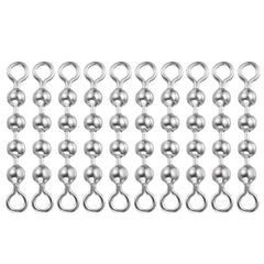 PATIKIL 1.4 inch fishing bead chain swivel, silver tone, 4 beads, stainless steel