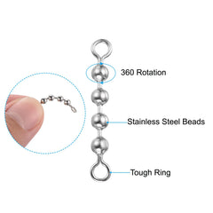 10-pack PATIKIL fishing swivels arranged in row
