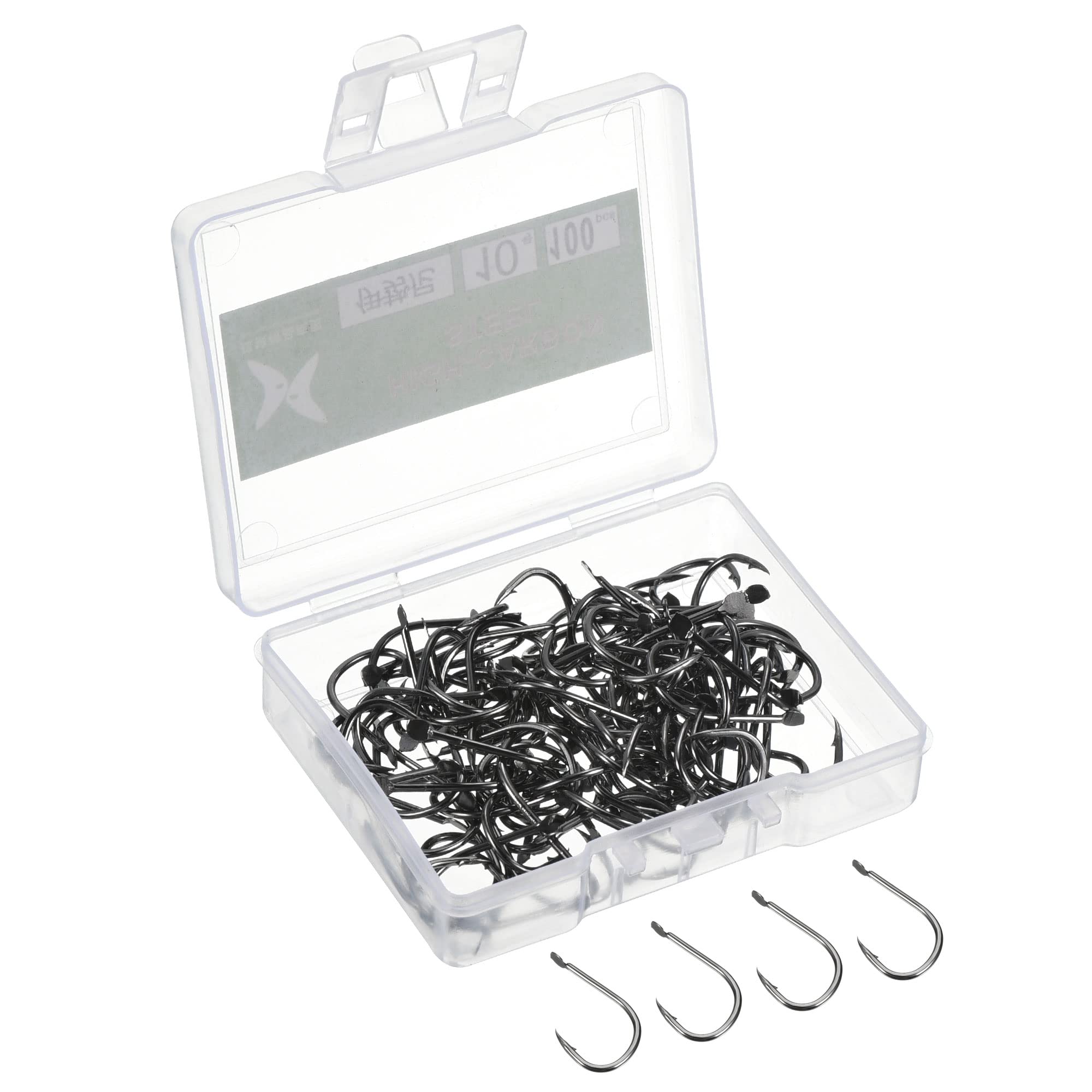 PATIKIL 10# hooks pack with sharp tip for fast hookups.