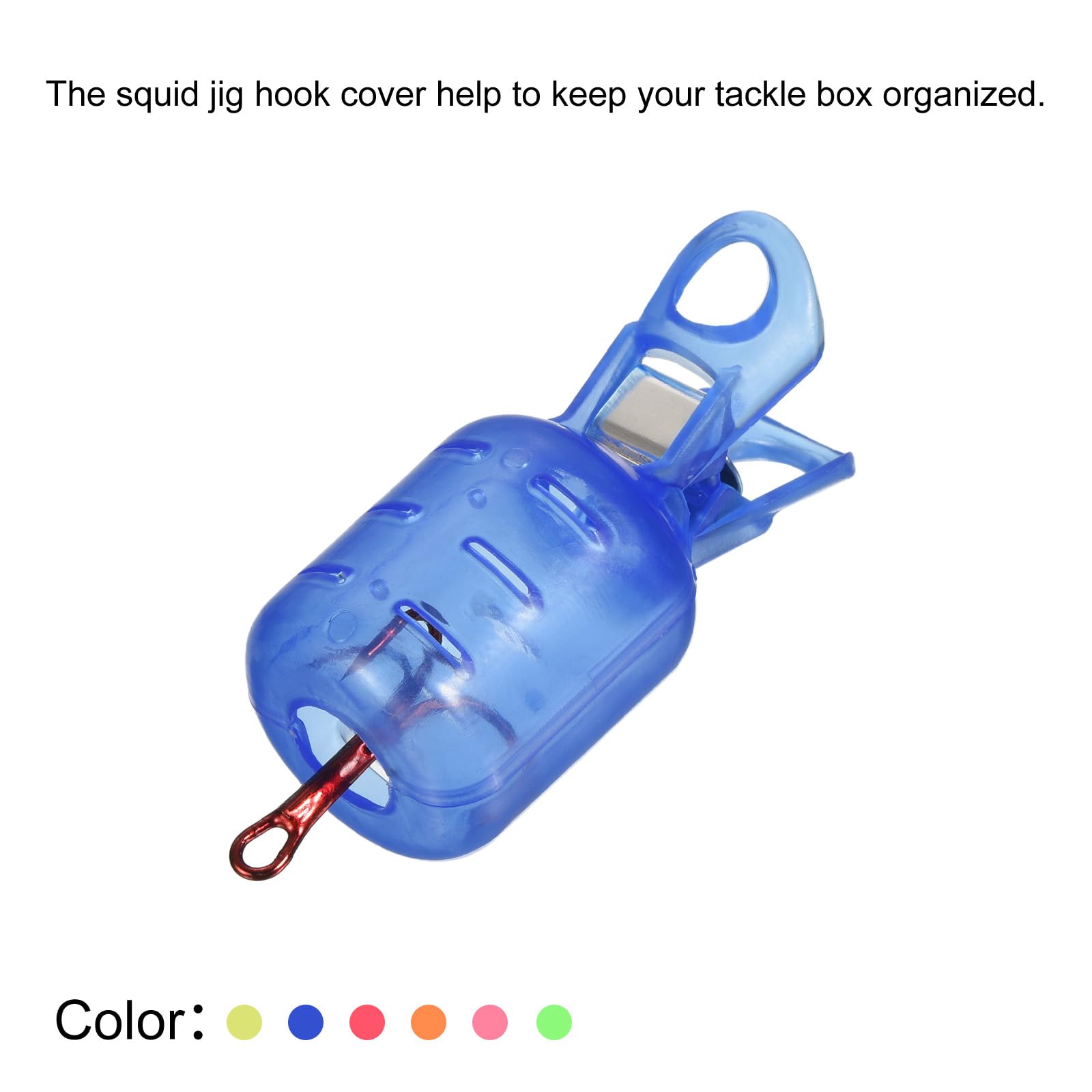PATIKIL 10-pack green hook protectors for multiple jigs in a tackle box.
