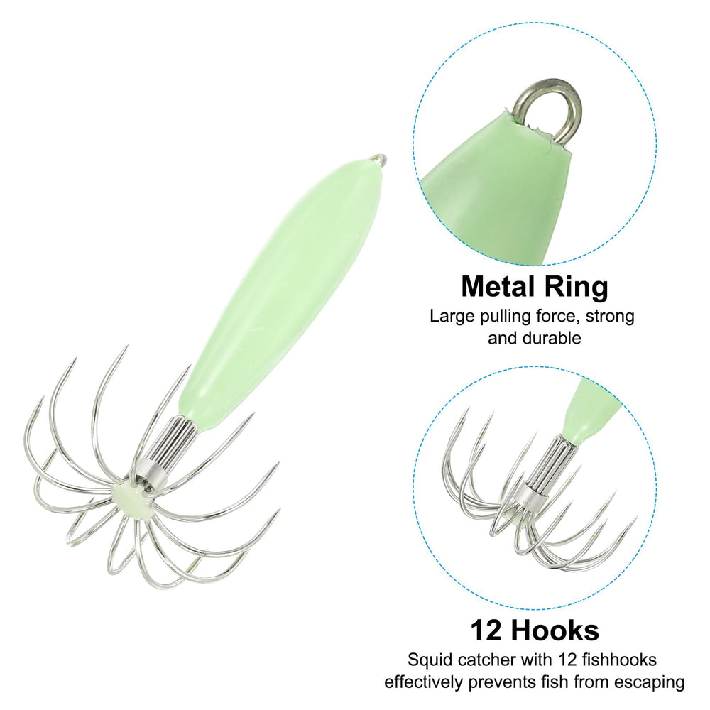PATIKIL 12-hook green jig boosts lure visibility during day