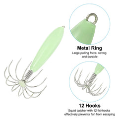PATIKIL 12-hook green jig boosts lure visibility during day