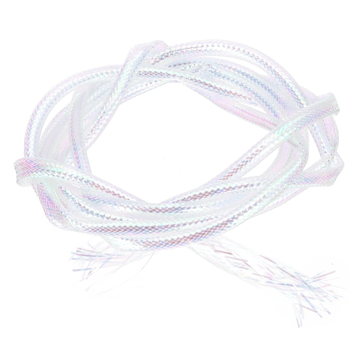 PATIKIL 1m Pearlescent White 4mm Braid Tube for Fly Tying - holographic tinsel