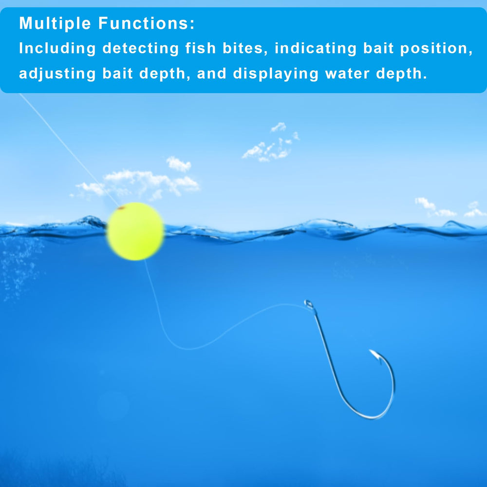 PATIKIL 20-pack includes 10 green and 10 yellow slip bobbers for visibility