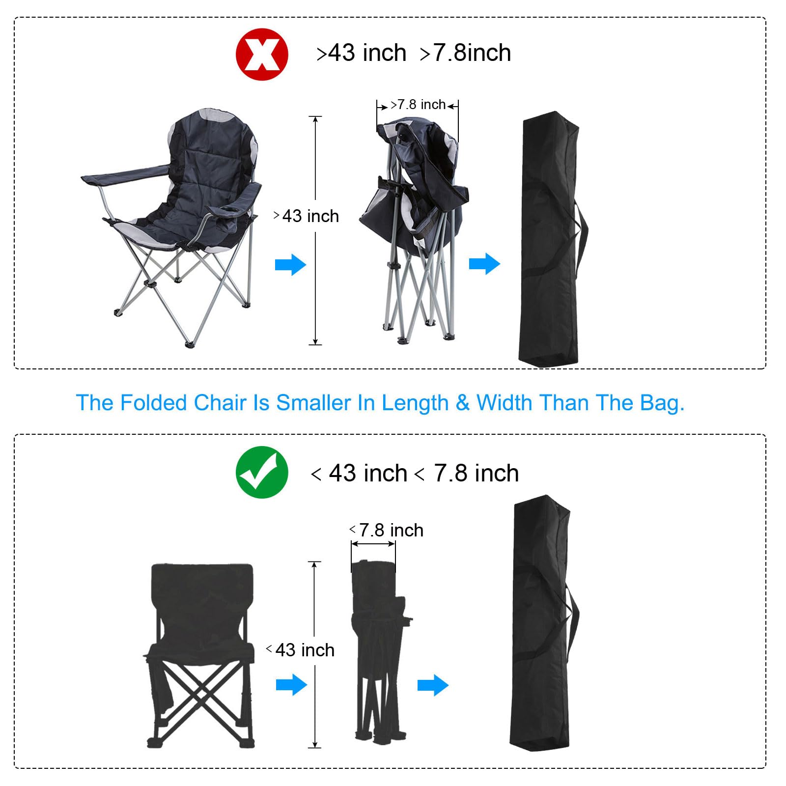 PATIKIL two-pack chairs storage bag ready for multiple chairs or sharing.