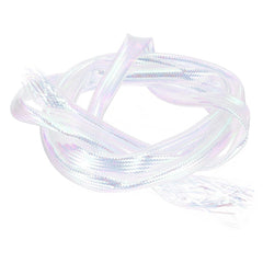 PATIKIL pearlescent white 8mm holographic braid tube for fly tying - 1M length
