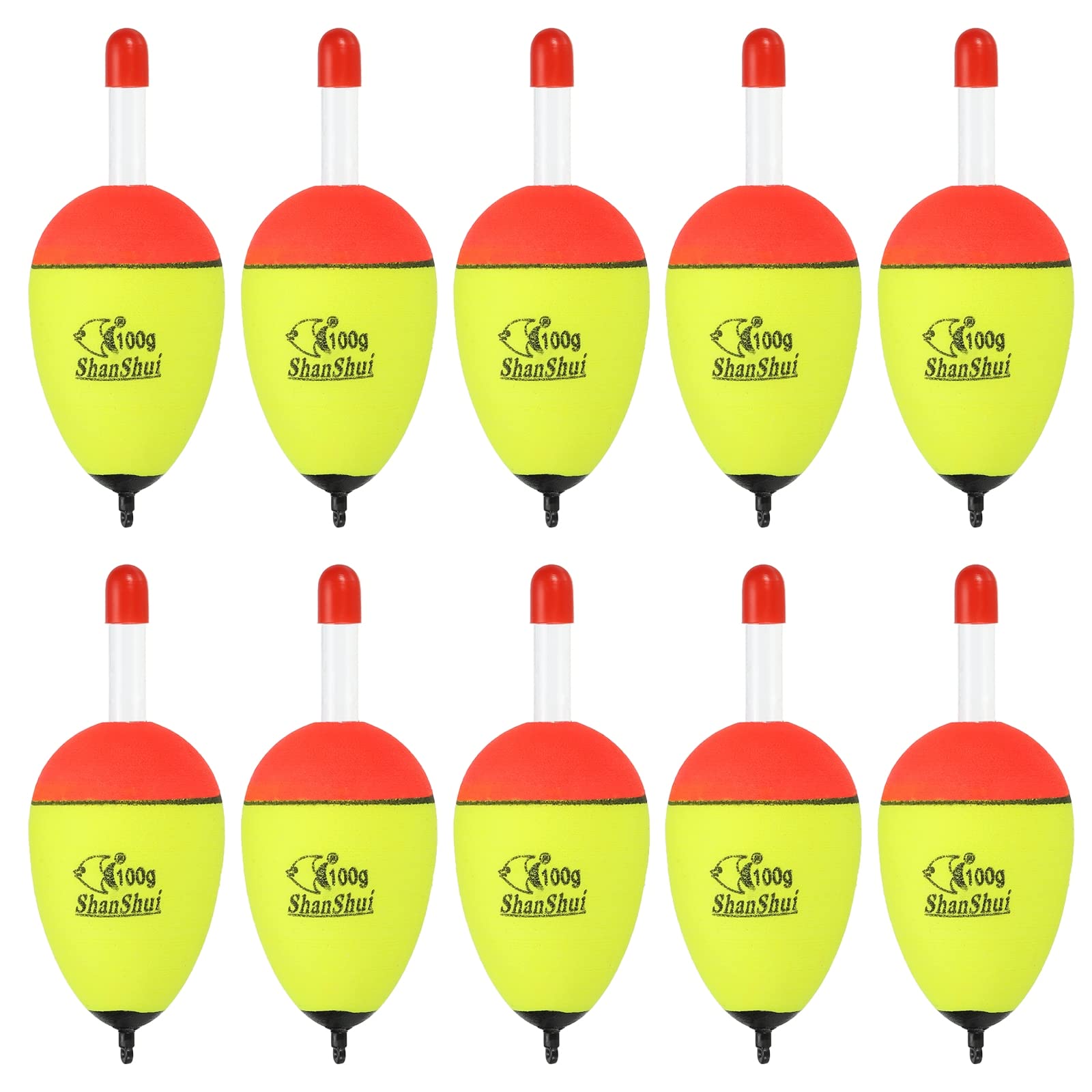 PATIKIL 3.5oz yellow bobber with glow-ready top for night fishing visibility.