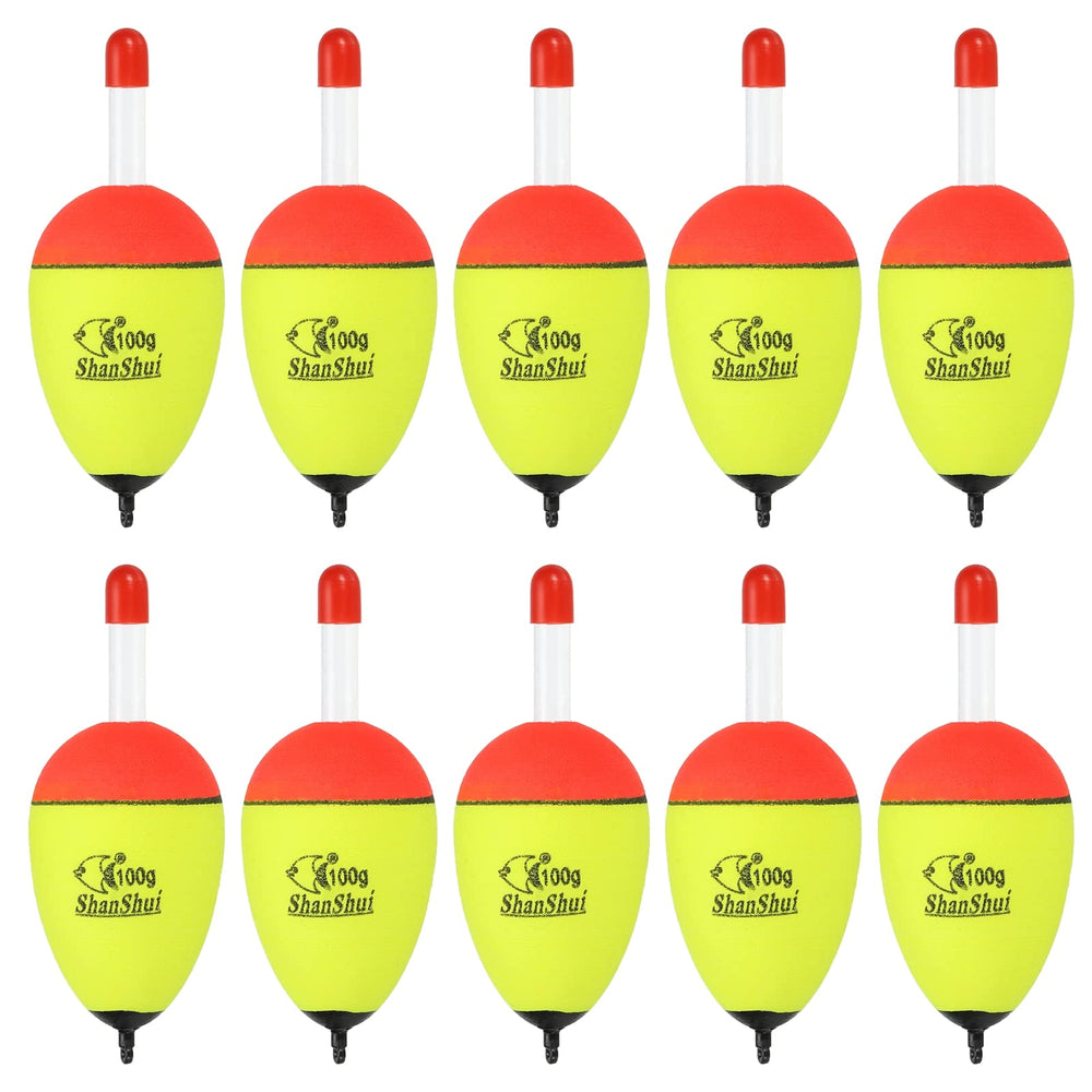 PATIKIL 3.5oz yellow bobber with glow-ready top for night fishing visibility.