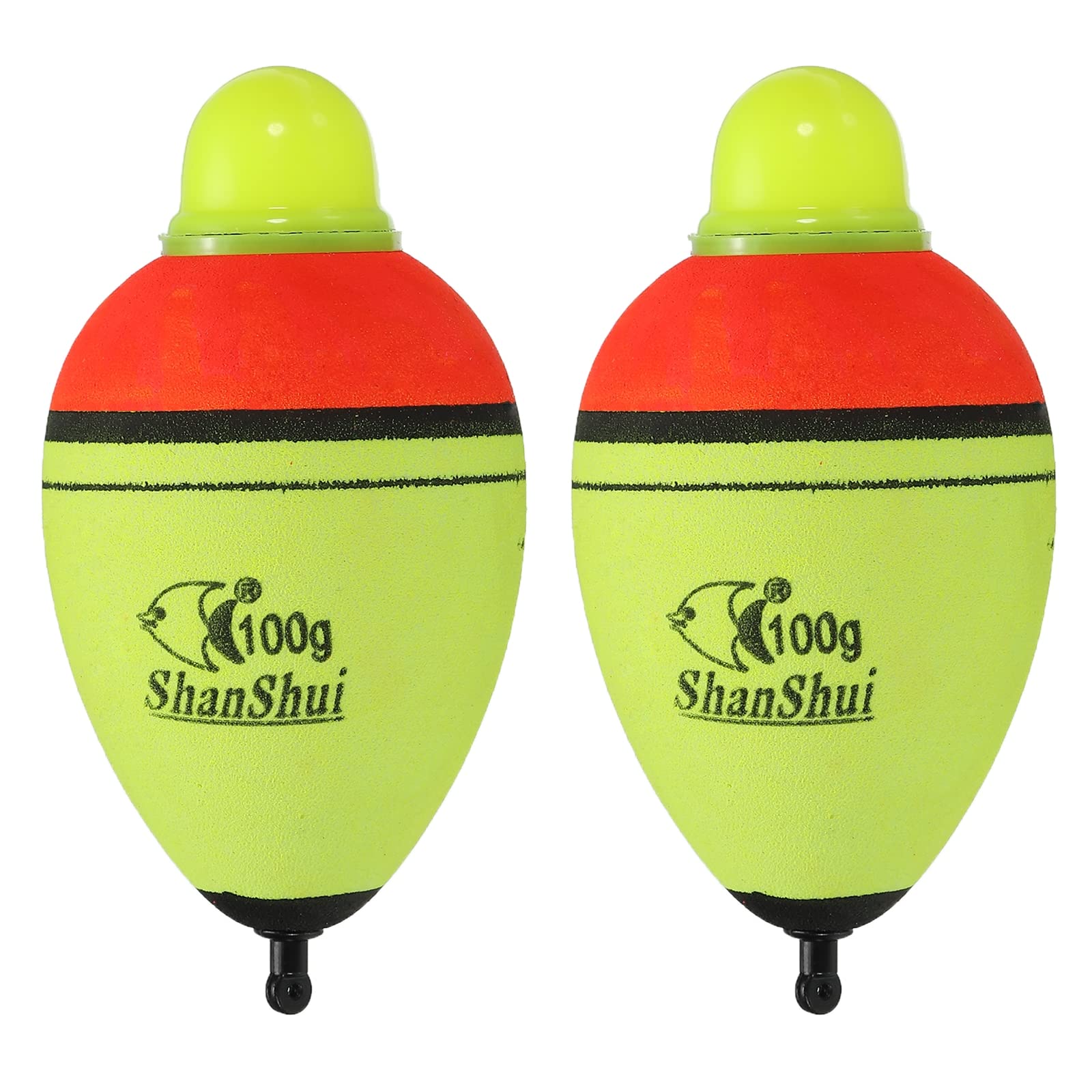 PATIKIL 3.5oz lighted slip bobbers in yellow color - two pack, front view