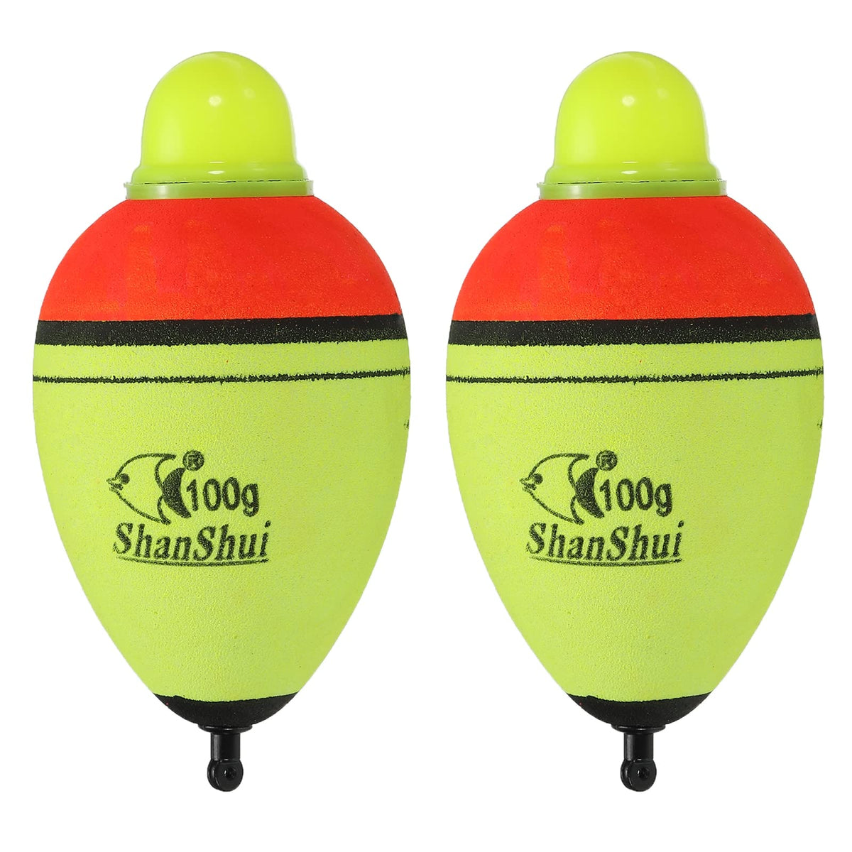 PATIKIL 3.5oz lighted slip bobbers in yellow color - two pack, front view