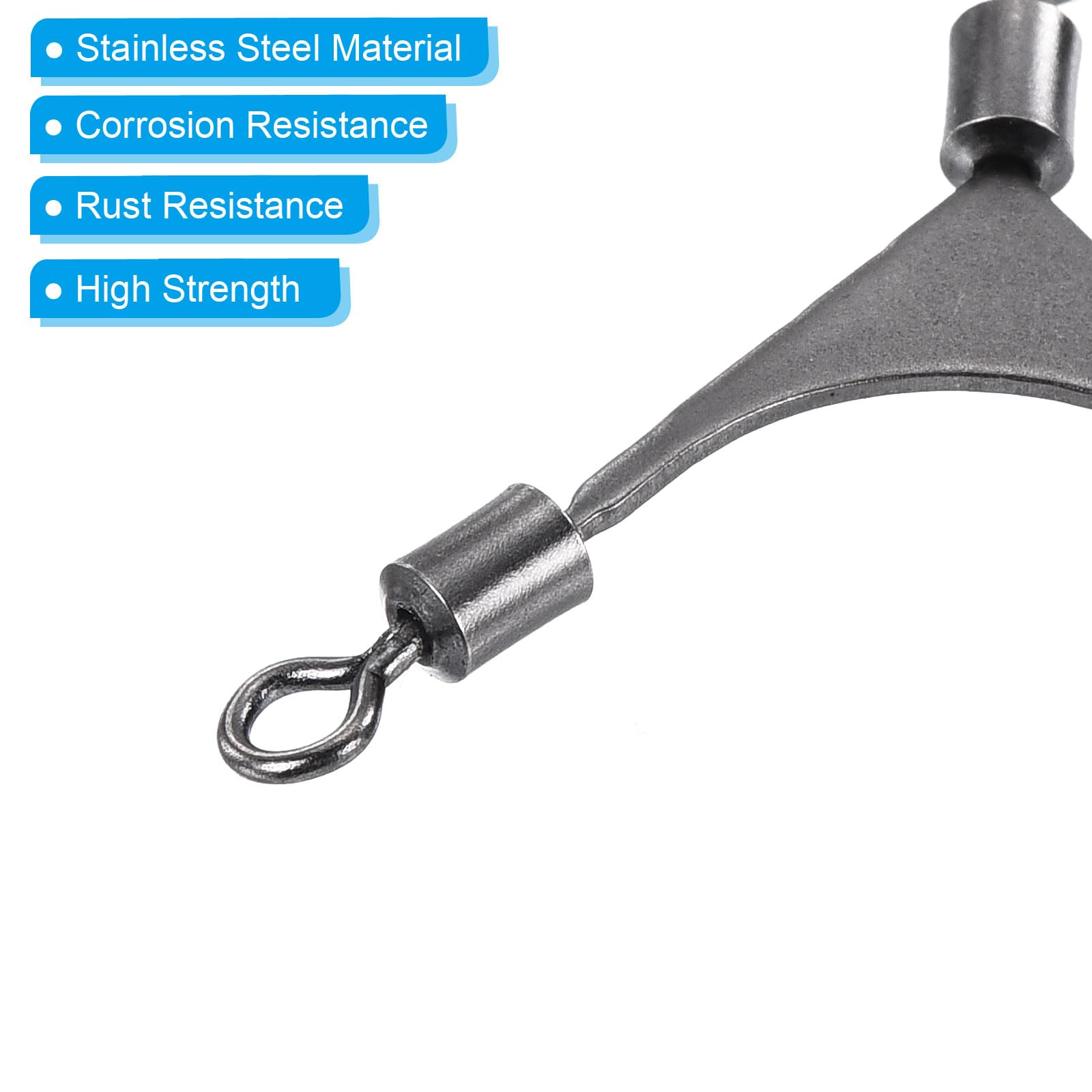 PATIKIL 3-way fishing swivel connects multiple leader lines for versatile rigs.