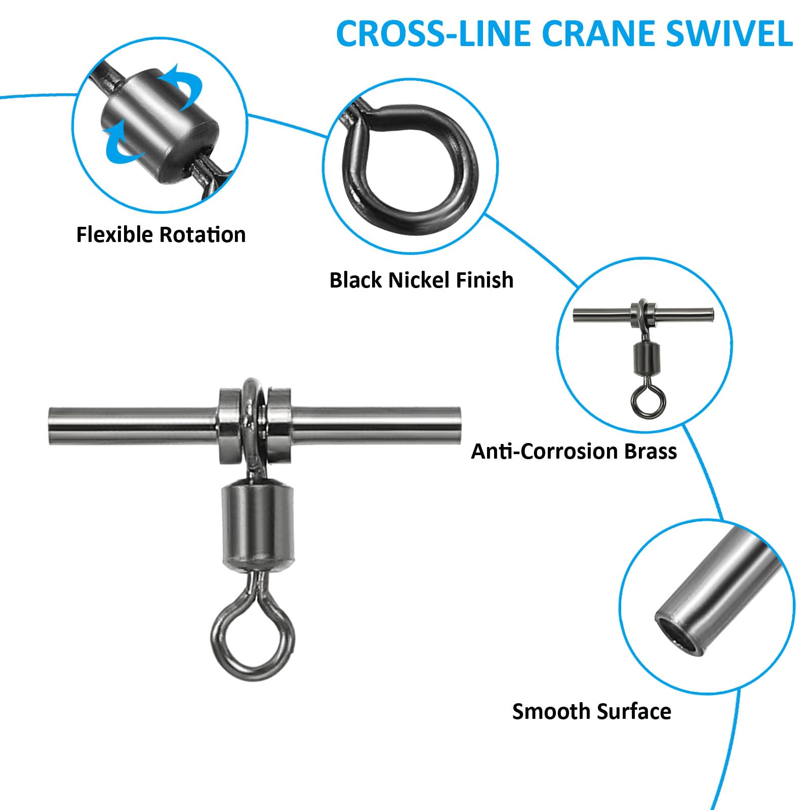 PATIKIL 30-pack brass swivels—packaging shows durable, rust-resistant tackle set.
