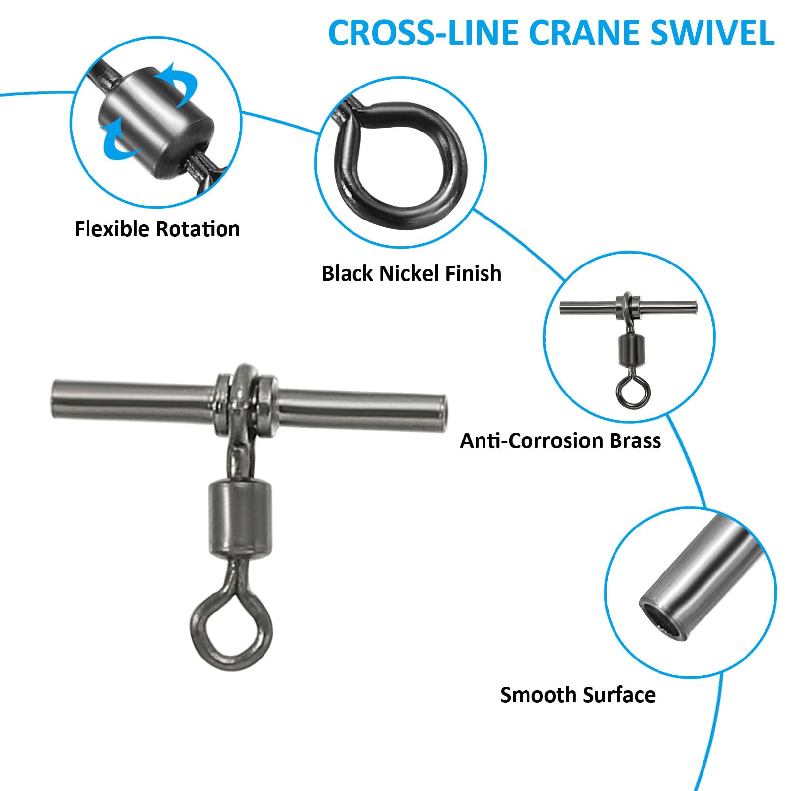 PATIKIL 360-degree rotation feature promotes tangle-free fishing lines.