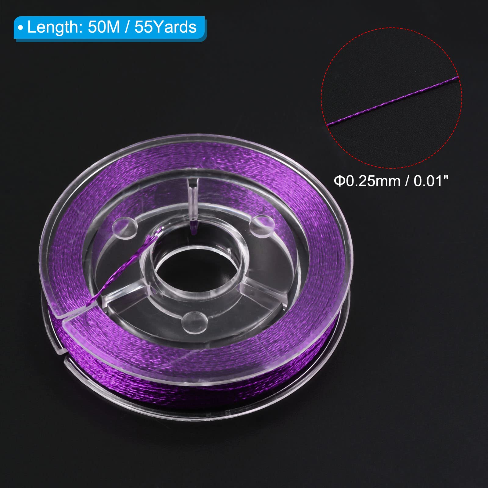 PATIKIL 450D metallic thread close-up highlights high strength for guide eyelets