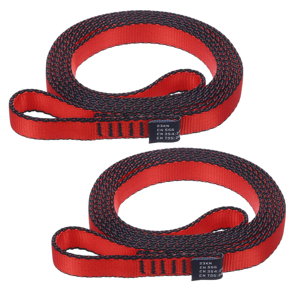 PATIKIL 47-inch red climbing sling, front view, for stable aerial hangings.