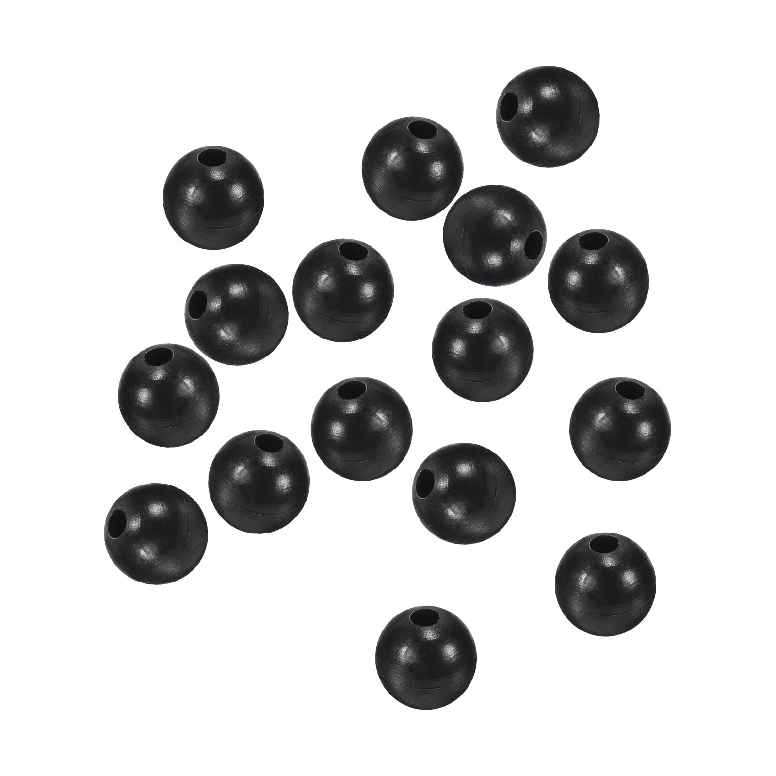 PATIKIL 6mm black fishing beads on a line for quick rigging and lure setup.