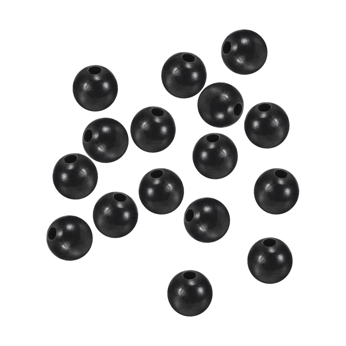 PATIKIL 6mm black fishing beads on a line for quick rigging and lure setup.