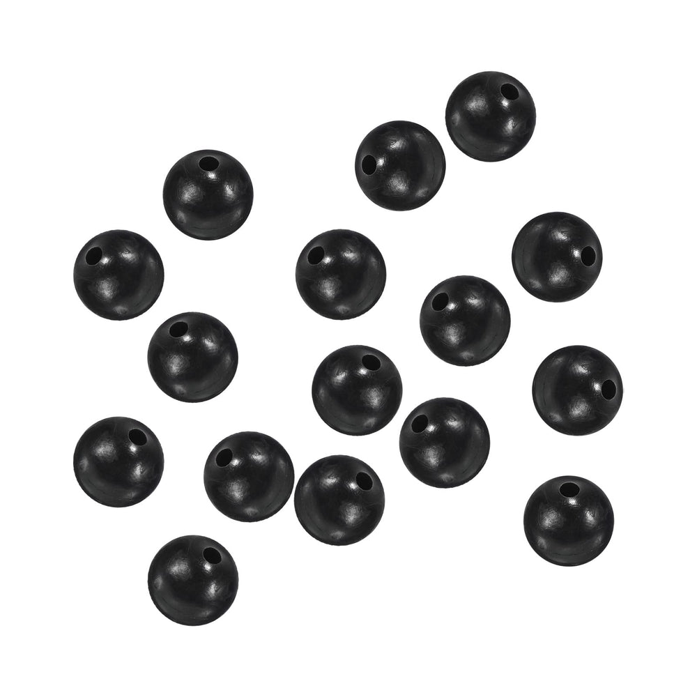 PATIKIL 7mm fishing beads close-up on a black round bead for quick line rigging.