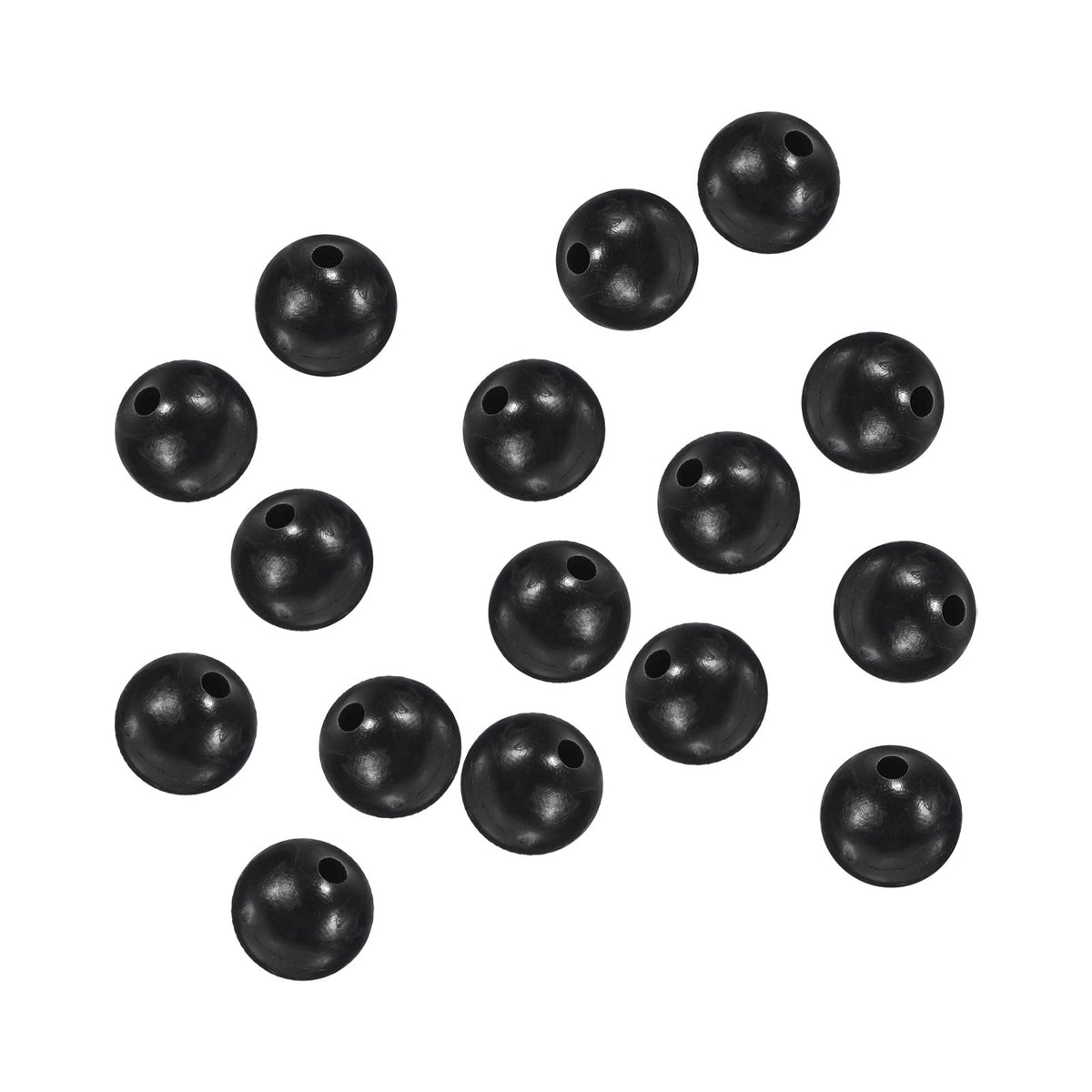 PATIKIL 7mm fishing beads close-up on a black round bead for quick line rigging.