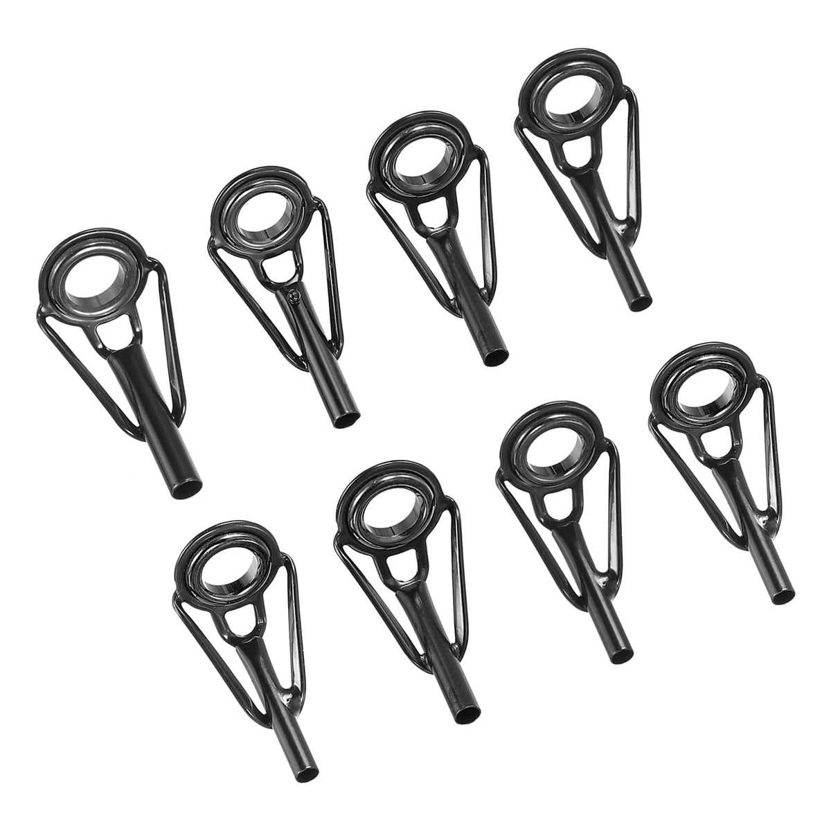 PATIKIL 8-piece rod tip guides laid out for quick repair and reduced line twist