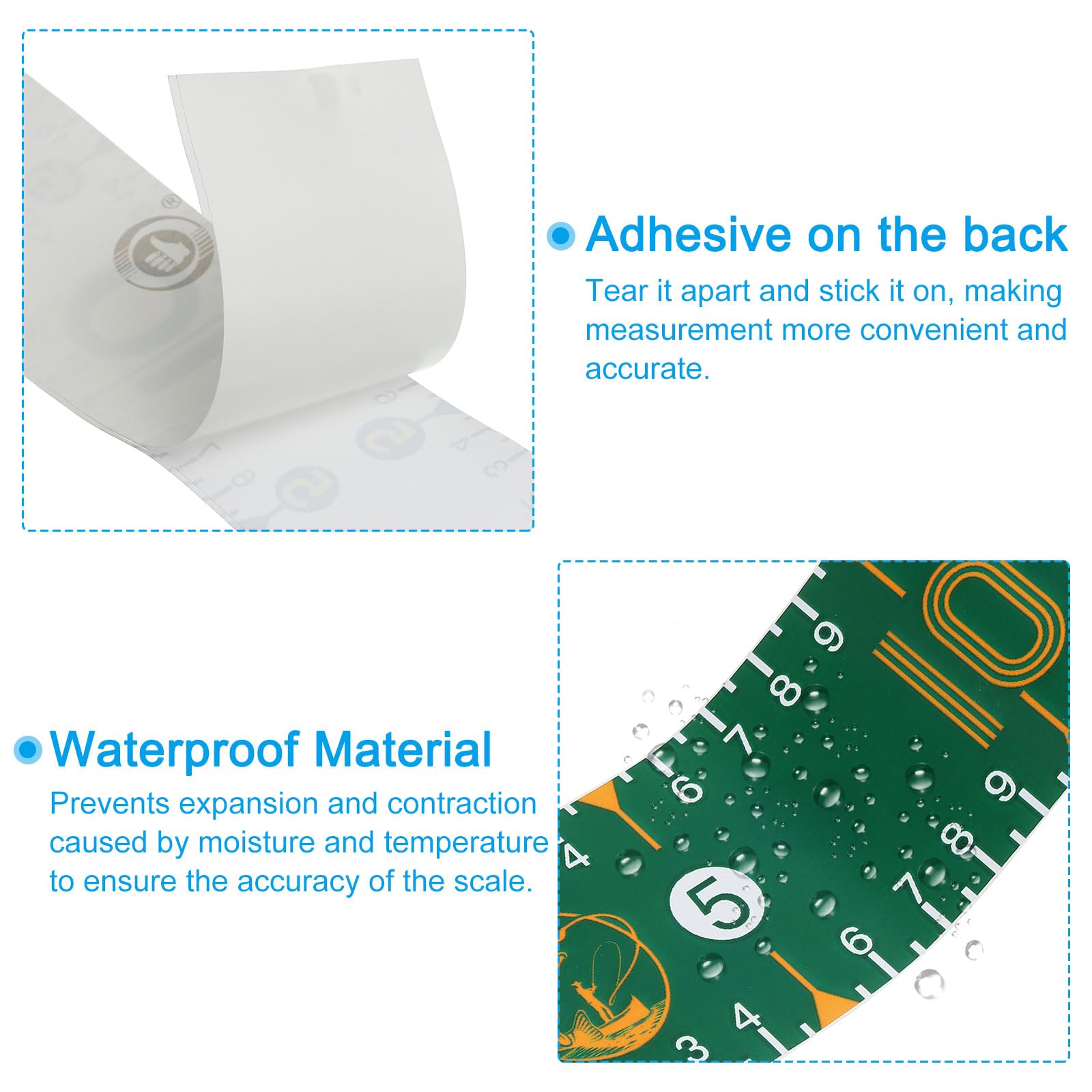 PATIKIL adhesive fish ruler highlights clear centimeter marks for regulatory compliance checks.