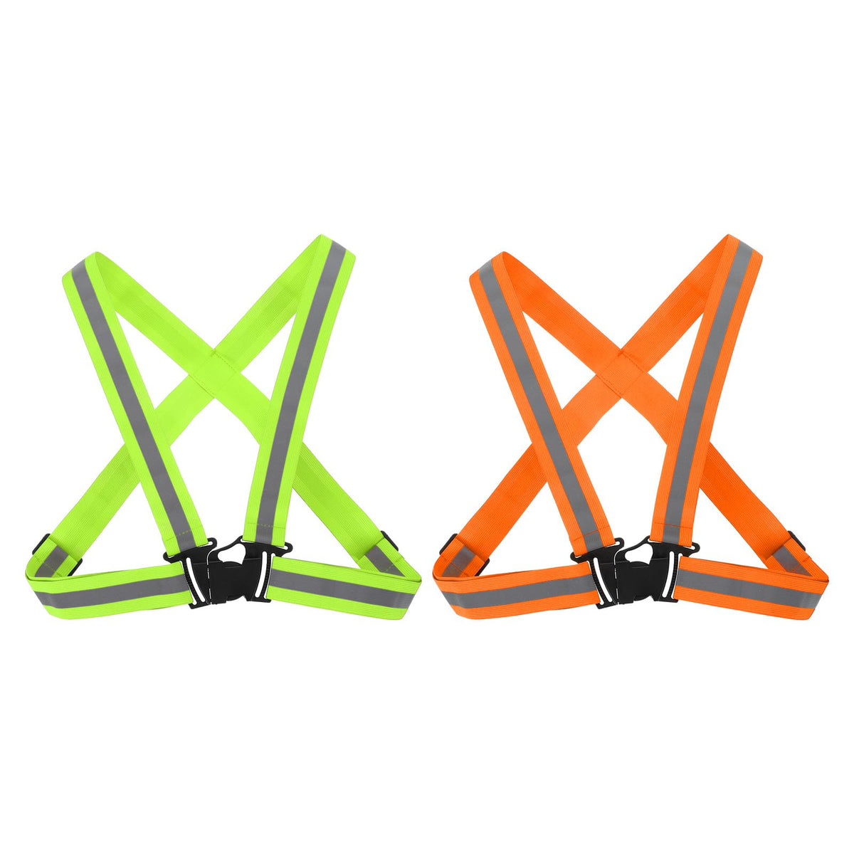PATIKIL adjustable reflective vest front view for night runs with high visibility.
