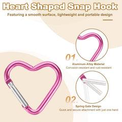 PATIKIL aluminum heart clip shows durable rose red finish on outdoor gear.