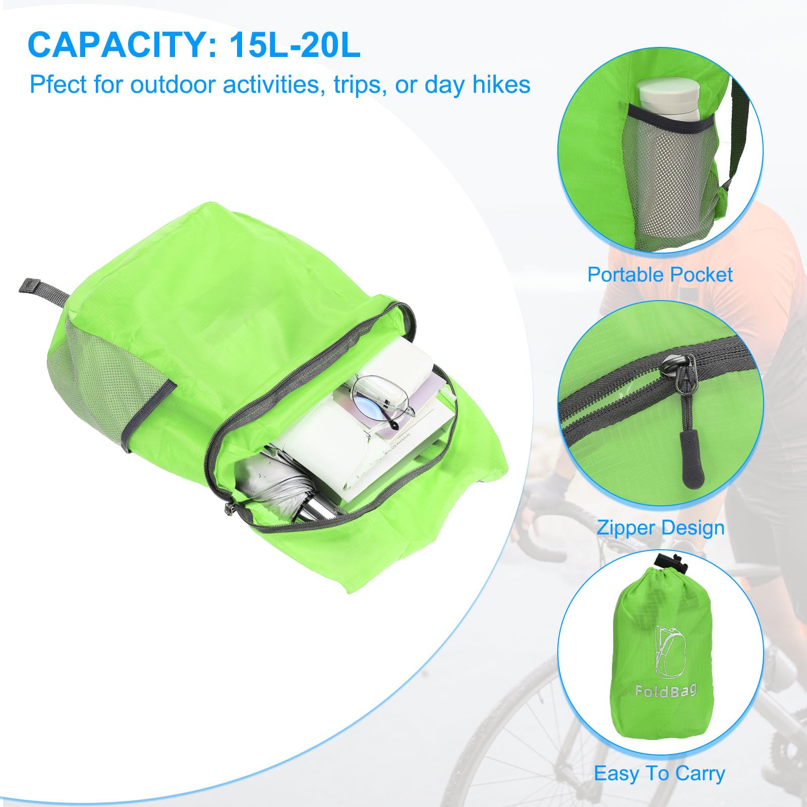 PATIKIL backpack open main compartment showing roomy space for clothing and essentials.