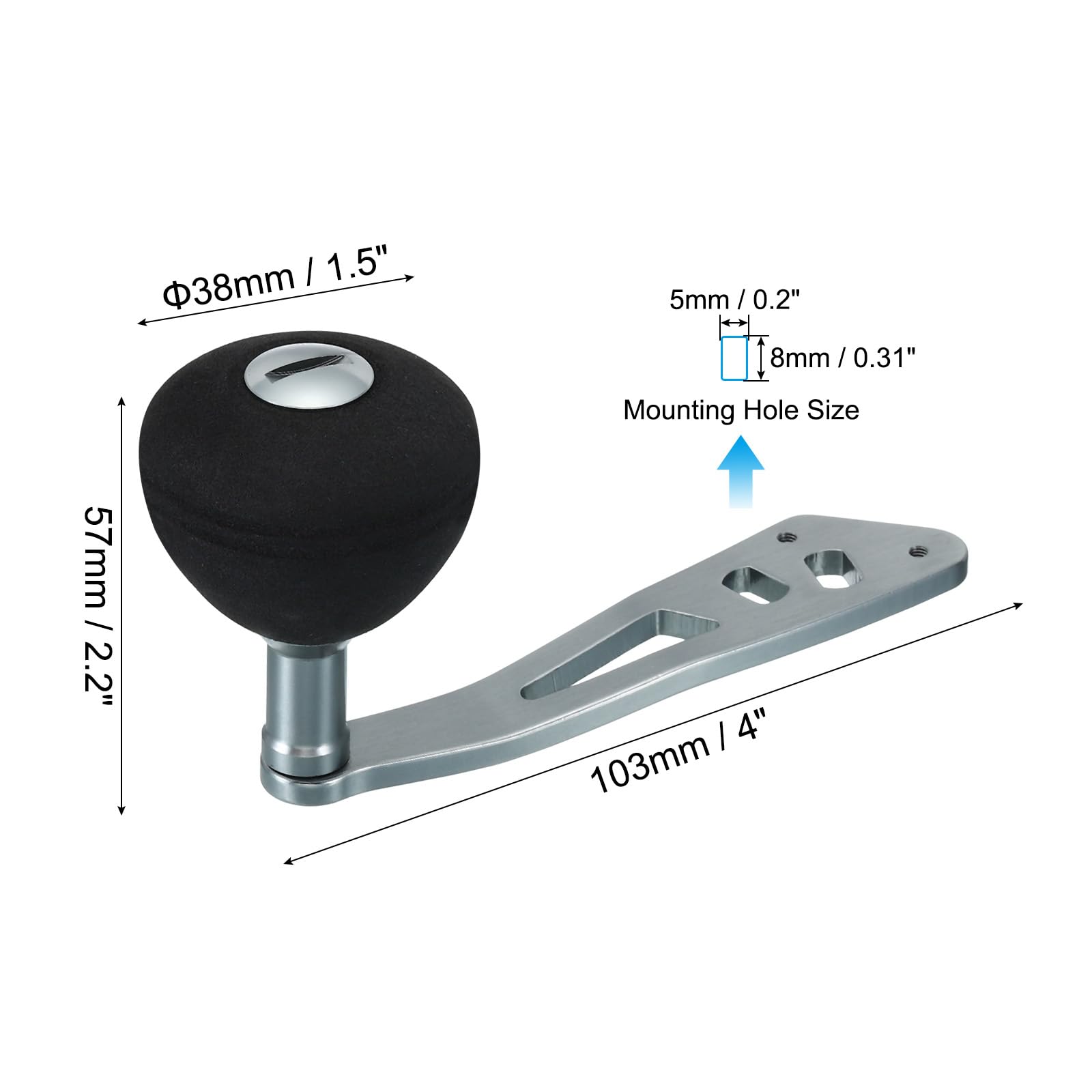 PATIKIL baitcasting power handle knob closeup highlights EVA grip comfort.