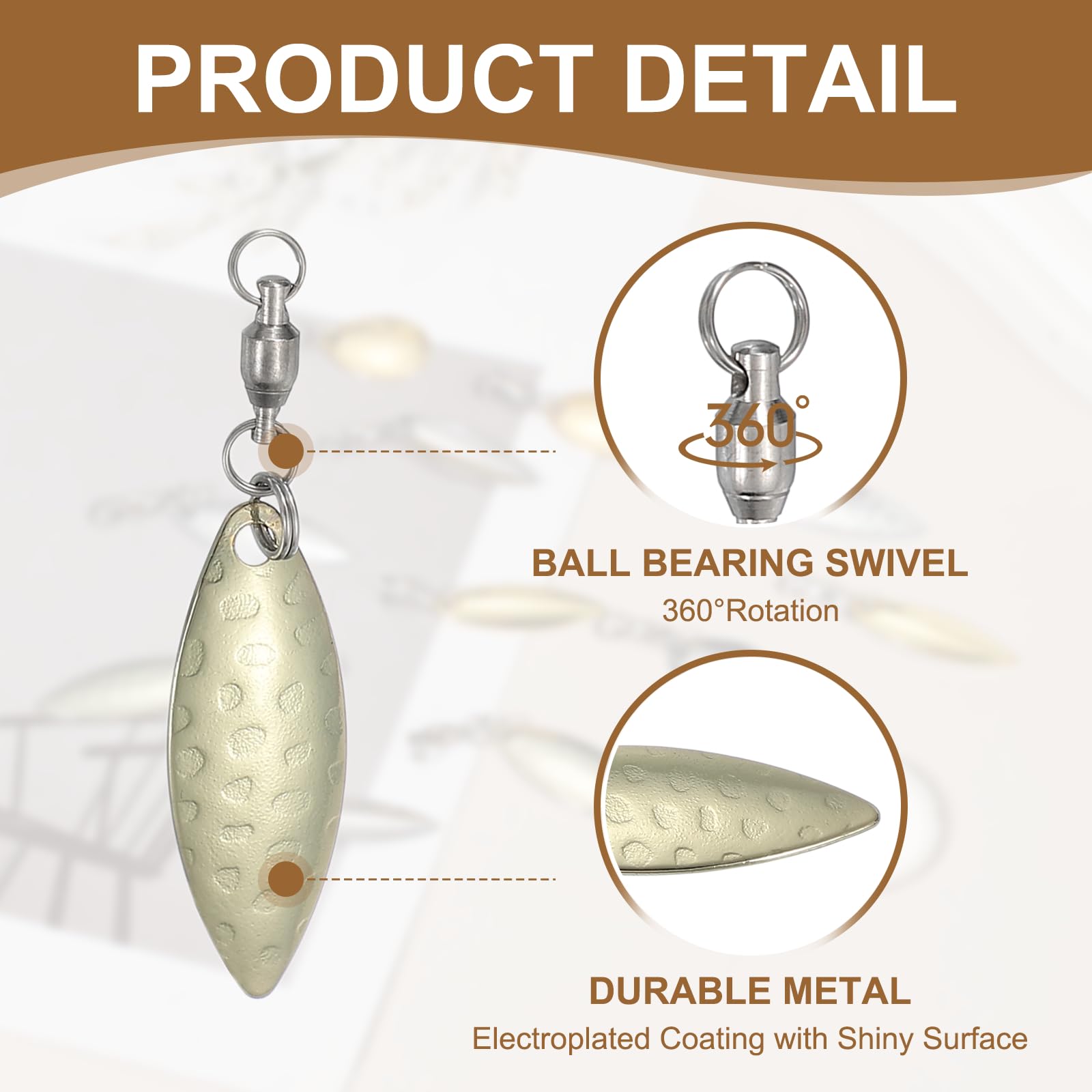 PATIKIL ball bearing swivel tail spinner demonstrates smooth 360° spin during retrieval