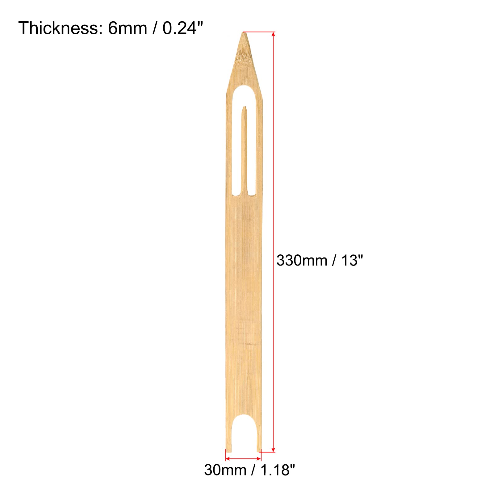 PATIKIL bamboo shuttle closeup highlights smooth surface and burr-free edges.